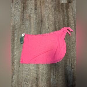 Pink swim coverup with Ruffle Trim